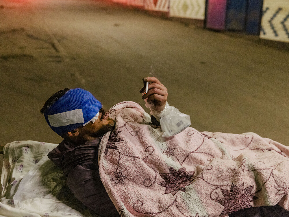 UKRAINE. Bakhmut. 22 January 2024. Injured Russian soldiers at a hospital underground in Bakhmut, close to the frontlines.