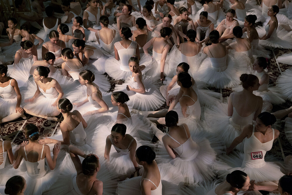 Ballerinas gather before setting the Guinness World Record for most ballerina dancers en pointe simultaneously. The record was achieved by Youth America Grand Prix (USA) as 353 dancers held en pointe for one minute at the Plaza Hotel in New York, New York on April 17, 2024.